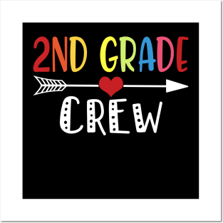 2nd Grade Crew Second Grade Teacher Student Kids Gift Back To School Posters and Art